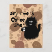 Coffee loving cat postkarte (Vorderseite)