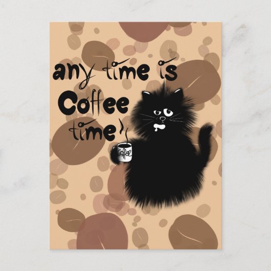 Coffee loving cat postkarte (Vorderseite)