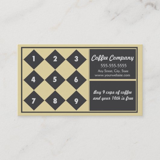Coffee Loyalty Business Card Lochkarte Treuekarte (Vorderseite)