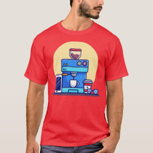 Coffee Machine Pod Cup Mug Phone And Eyeglasses T-Shirt