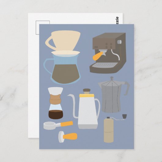 Coffee Maker Tools Postkarte (Vorne/Hinten)