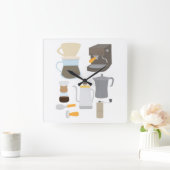 Coffee Maker Tools Quadratische Wanduhr (Zuhause)