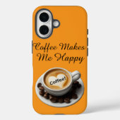 Coffee Makes Me Happy Cute Case-Mate iPhone Hülle (Rückseite)