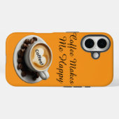 Coffee Makes Me Happy Cute Case-Mate iPhone Hülle (Rückseite (Horizontal))