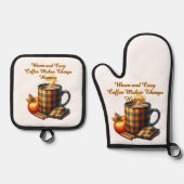 Coffee Makes Things Happen Ofenhandschuh & Topflappen-Set (Vorderseite)