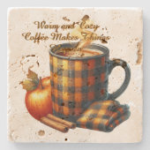 Coffee Makes Things Happen Steinuntersetzer (Vorderseite)