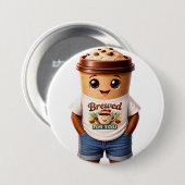 Coffee Man – Fun Design for True Caffeine Kings Button (Vorne & Hinten)