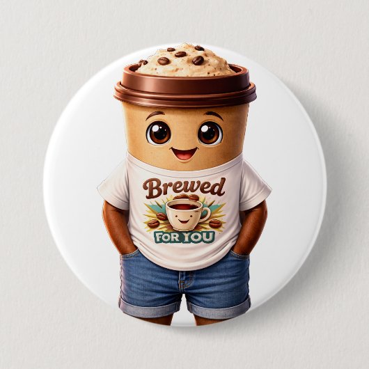 Coffee Man – Fun Design for True Caffeine Kings Button (Vorderseite)