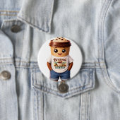 Coffee Man – Fun Design for True Caffeine Kings Button (Beispiel)