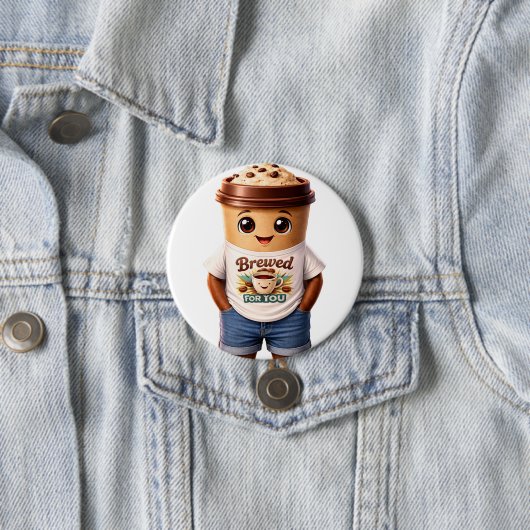 Coffee Man – Fun Design for True Caffeine Kings Button (Beispiel)