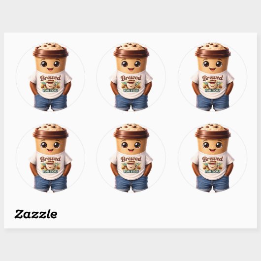 Coffee Man – Fun Design for True Caffeine Kings Runder Aufkleber (Blatt)