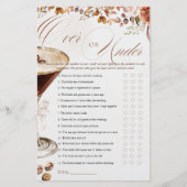 Coffee Martini Over or Under Bridal Shower Game (Vorderseite)