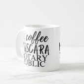 Coffee Mascara Notary Public Kaffeetasse (Vorderseite Links)