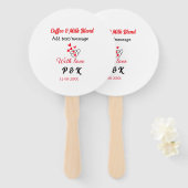 Coffee & milk blend love couple coffee red heart n fächer (Vorne und Hinten)