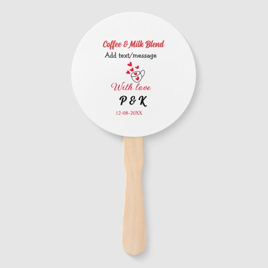 Coffee & milk blend love couple coffee red heart n fächer (Vorderseite)