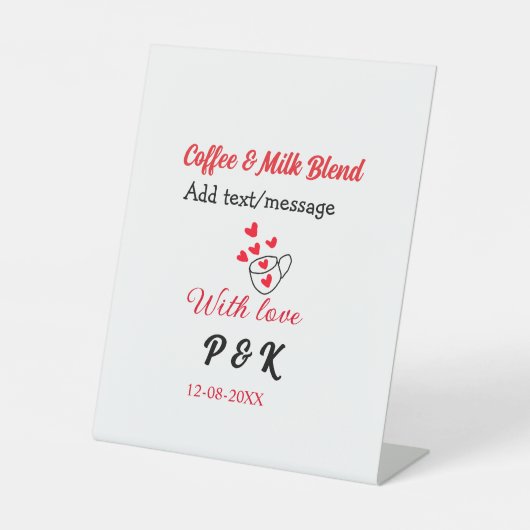 Coffee & milk blend love couple coffee red heart n sockelschild (Vorderseite)