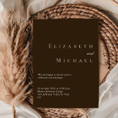 Coffee Minimalist Boho Elegant Script Wedding Einladung