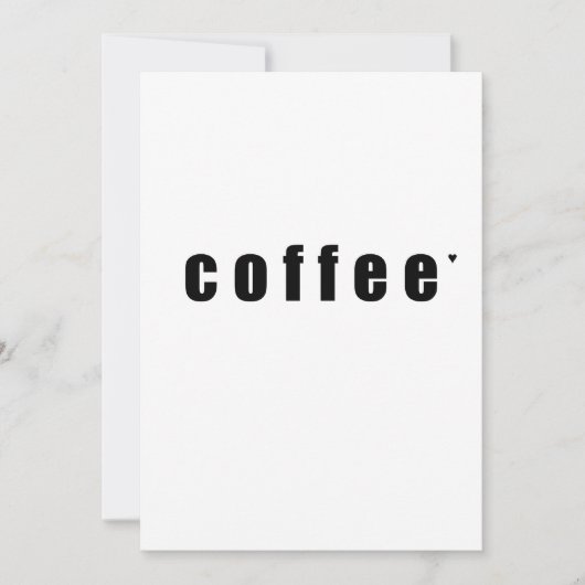 coffee - minimalistic typography card karte (Vorderseite)