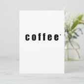 coffee - minimalistic typography card karte (Stehend Vorderseite)