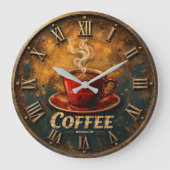 Coffee Motivation Große Wanduhr (Vorderseite)