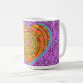 Coffee Mug Aztec Heart Design Kaffeetasse (VorderseiteRechts)