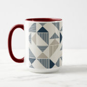Coffee Mug – Blue & Beige Triangle Design Tasse (Links)