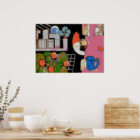 Coffee Mug Blue, Matisse Style Poster (Küche)