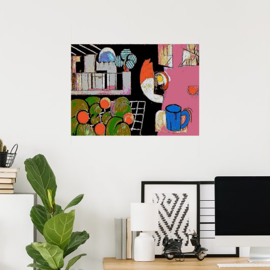 Coffee Mug Blue, Matisse Style Poster (Heimbüro)