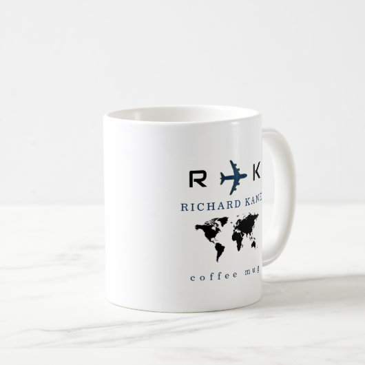 Coffee Mug for an airplane pilot Kaffeetasse (VorderseiteRechts)