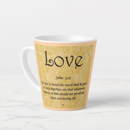 coffee mug-Love 3;16 Milchtasse (Linke Ecke)