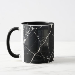 Coffee Mug Modern Black Marble Vein Pattern Tasse