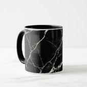 Coffee Mug Modern Black Marble Vein Pattern Tasse (Vorderseite Links)