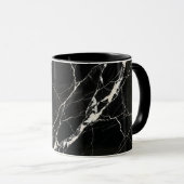 Coffee Mug Modern Black Marble Vein Pattern Tasse (VorderseiteRechts)