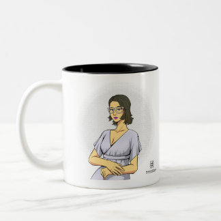 Coffee Mug Mona Liza finlandish Zweifarbige Tasse