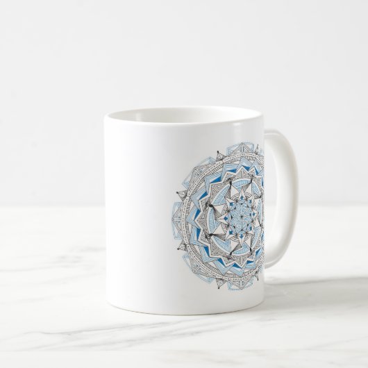 Coffee Mug Original Mandala Design 2-sided Blue Kaffeetasse (VorderseiteRechts)