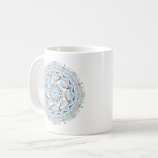 Coffee Mug Original Mandala Design 2-sided Blue Kaffeetasse (Vorderseite Links)