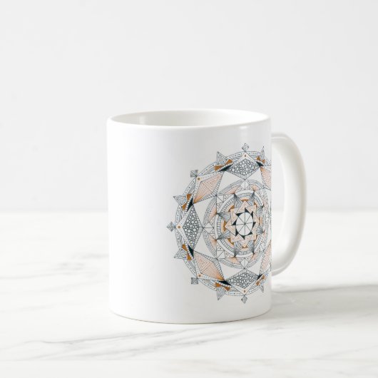 Coffee Mug Original Mandala Design 2-sided Brown Kaffeetasse (VorderseiteRechts)