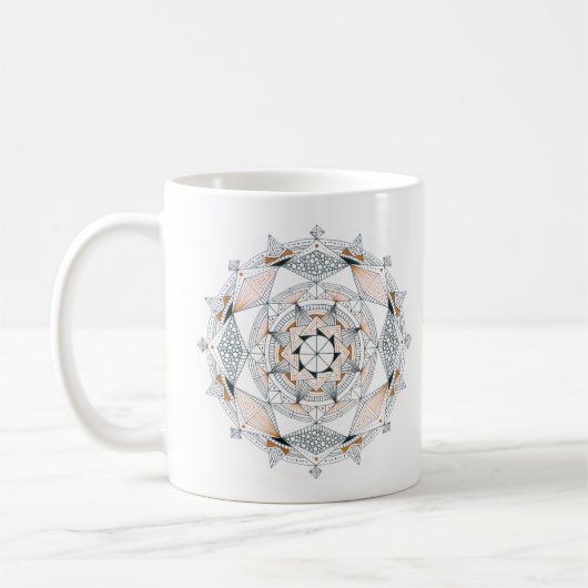 Coffee Mug Original Mandala Design 2-sided Brown Kaffeetasse (Links)
