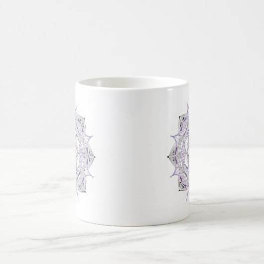 Coffee Mug Original Mandala Design 2-sided Purple Kaffeetasse (Mittel)