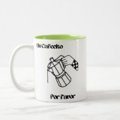 Coffee Mug, "Un Cafecito Por Favor", cute design Zweifarbige Tasse (Links)