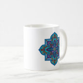 Coffee mug, vibrant purple and blue mandala kaffeetasse (VorderseiteRechts)