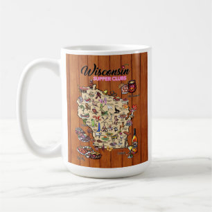 Coffee Mug - Wisconsin Supper Club Map Kaffeetasse