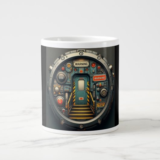 Coffee Mug with a Humorous Digital Design Jumbo-Tasse (Vorderseite)