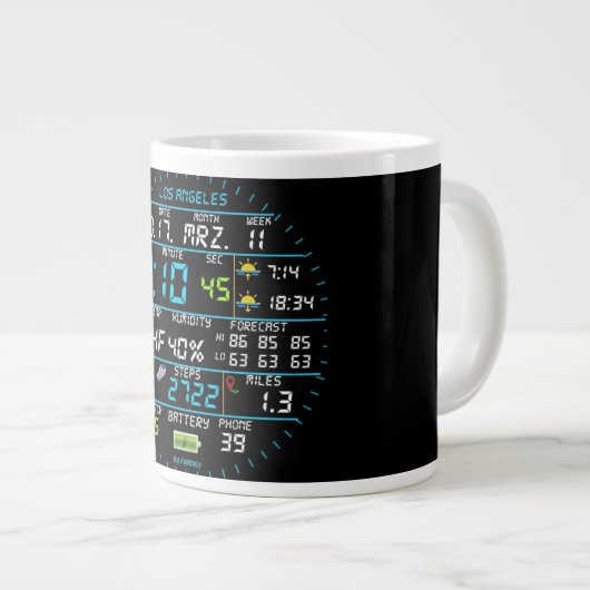 Coffee Mug with a Humorous Digital Design Jumbo-Tasse (Vorderseite Rechts)