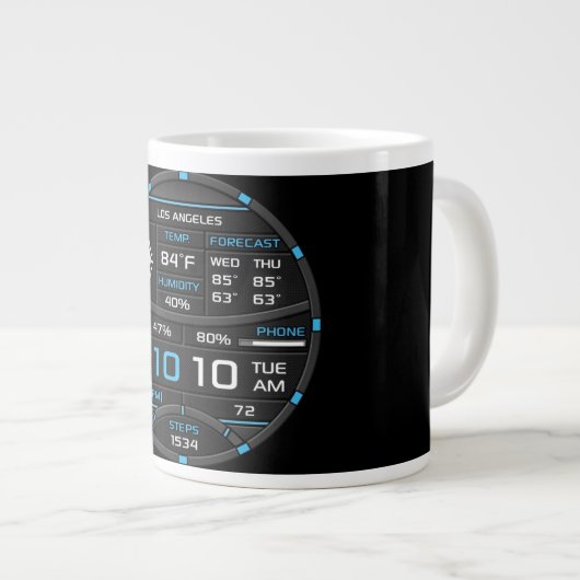 Coffee Mug with a Humorous Digital Design Jumbo-Tasse (Vorderseite Rechts)