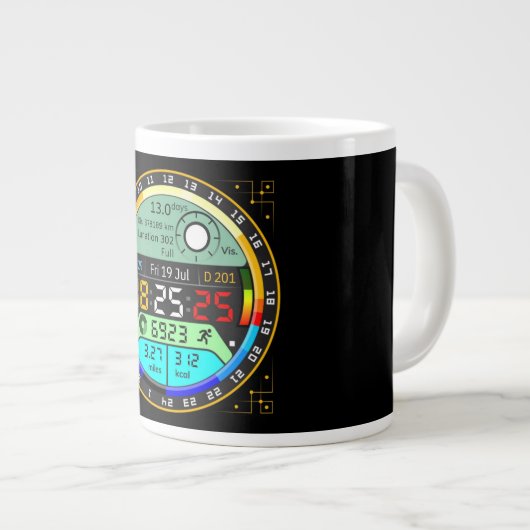Coffee Mug with a Humorous Digital Design Jumbo-Tasse (Vorderseite Rechts)
