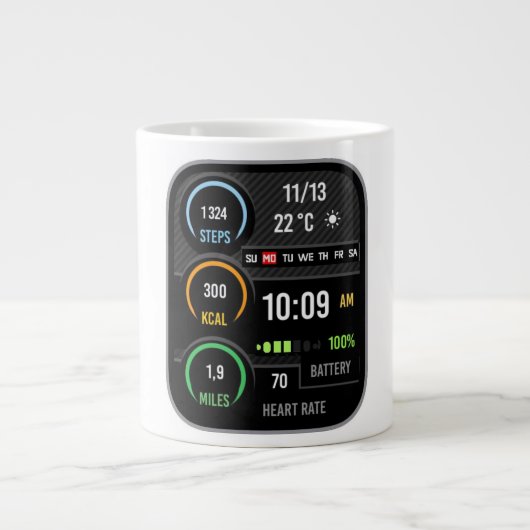 Coffee Mug with a Humorous Digital Design Jumbo-Tasse (Vorderseite)