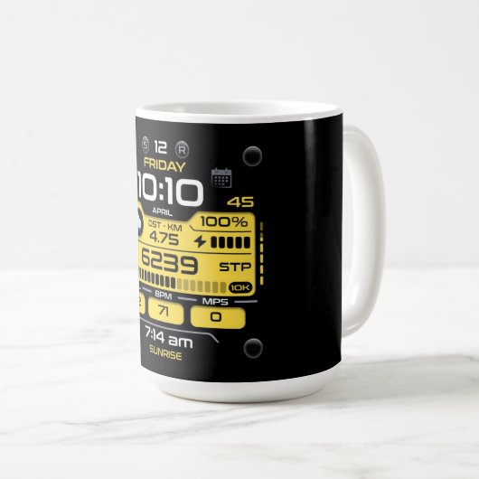 Coffee Mug with a Humorous Digital Design Kaffeetasse (VorderseiteRechts)