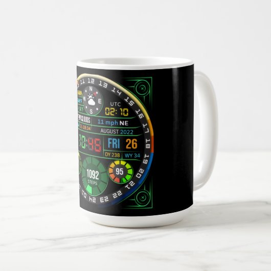 Coffee Mug with a Humorous Digital Design Kaffeetasse (VorderseiteRechts)