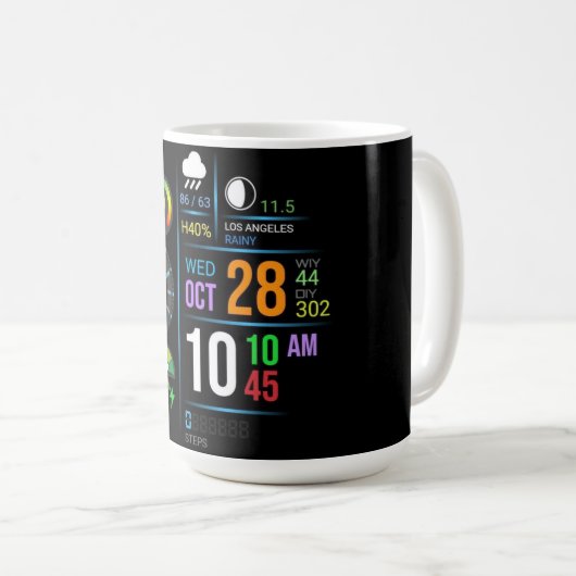 Coffee Mug with a Humorous Digital Design Kaffeetasse (VorderseiteRechts)